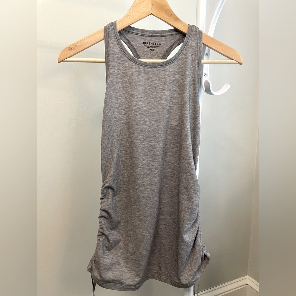 Athleta racer back tank with cinched sides